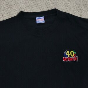 All Sport Events Vintage 40 Get Over It Embroidered T-Shirt Black XL Cotton